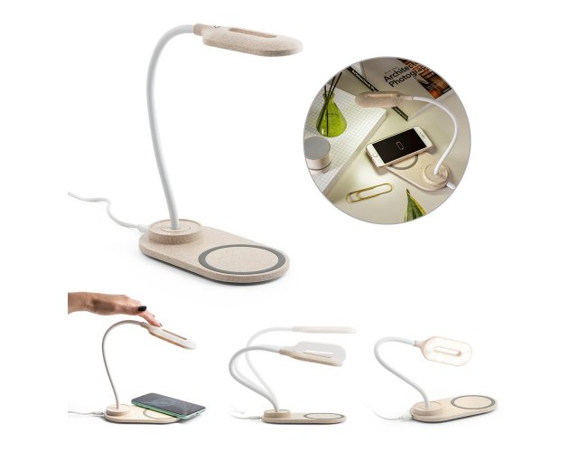 LEZZO. Luminária de mesa com carregador wireless